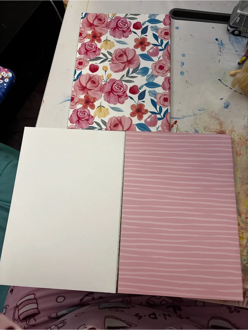 Monogram L Floral Pink & White Hardcover Journal set